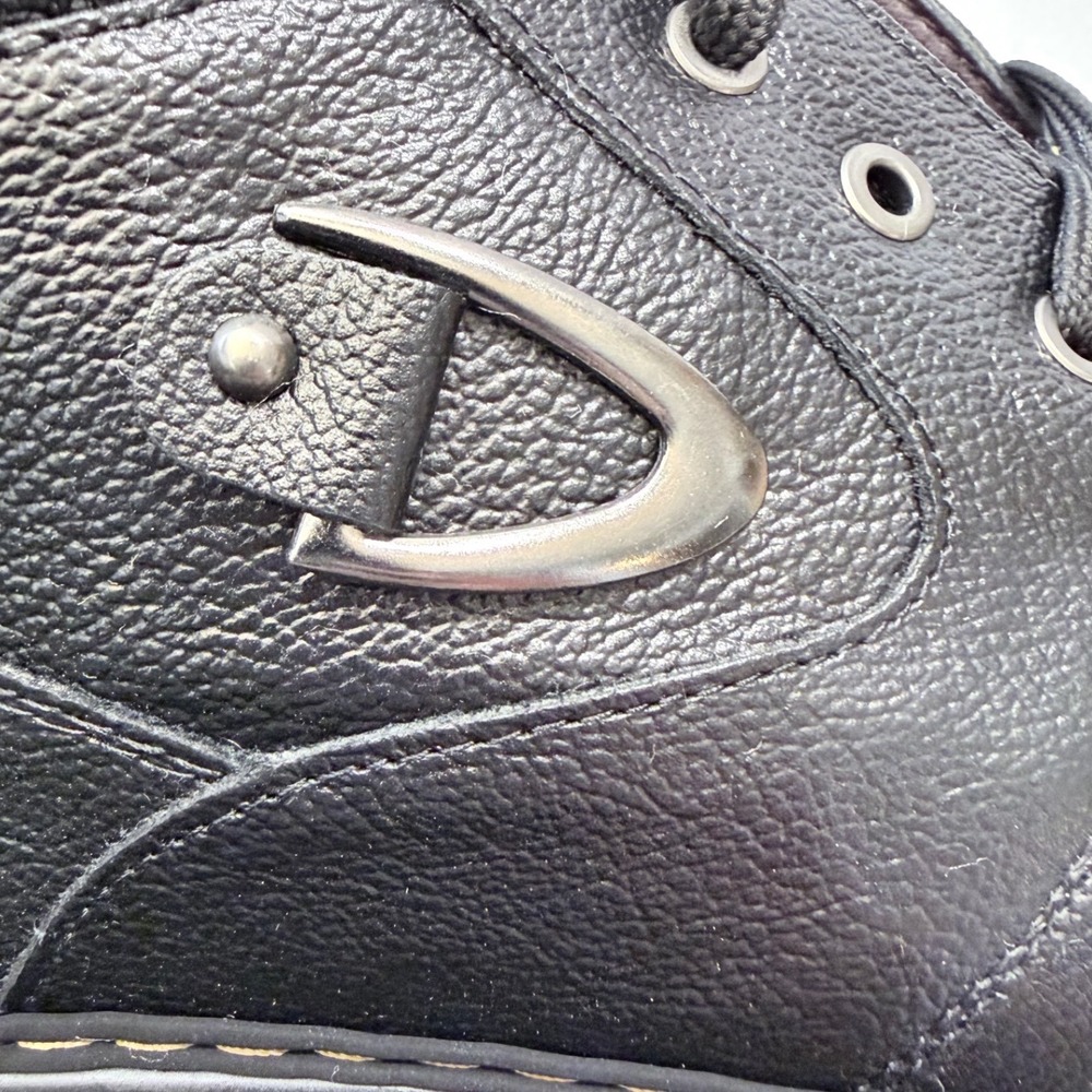 Mens Black Faux Leather Winter Lined Lace Up Ankle Boots Size 11 Fashion - Picture 7 of 15
